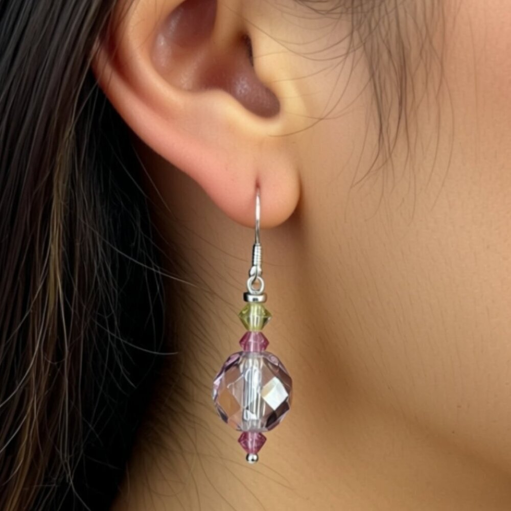 Swarovski Crystal Beaded Dangle Earrings NWT